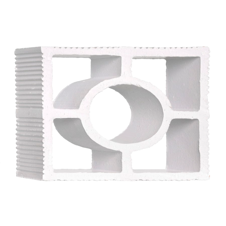 Elemento vazado impermeabilizado Diagonal Redondo Branco