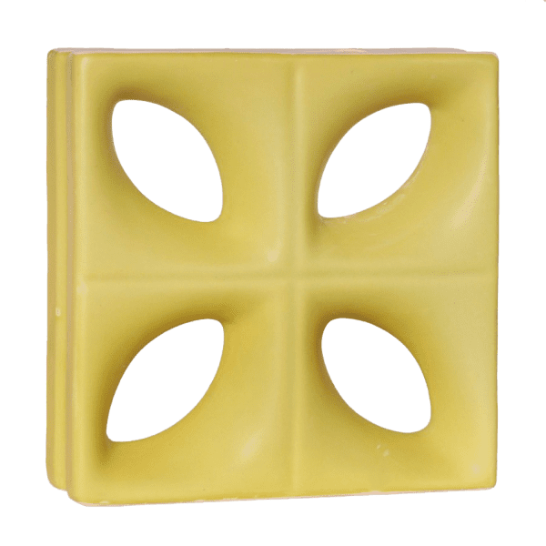 Elemento vazado esmaltado Folha Amarelo Fosco