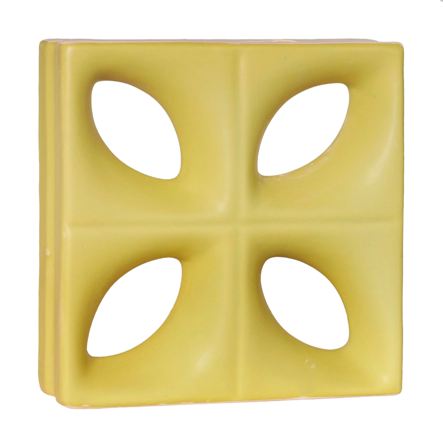 Elemento vazado esmaltado Folha Amarelo Fosco