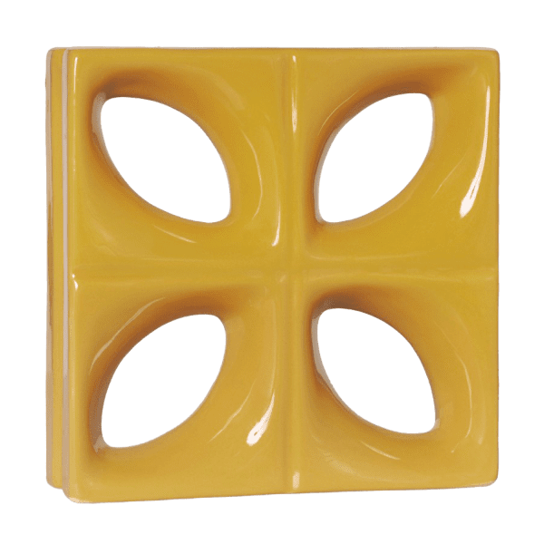 Elemento vazado esmaltado Folha Amarelo Girassol