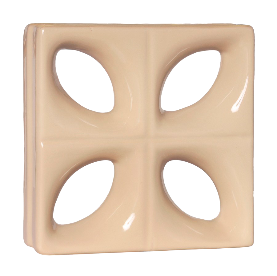 Elemento vazado esmaltado Folha Areia do Deserto