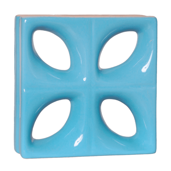 Elemento vazado esmaltado Folha Azul Céu