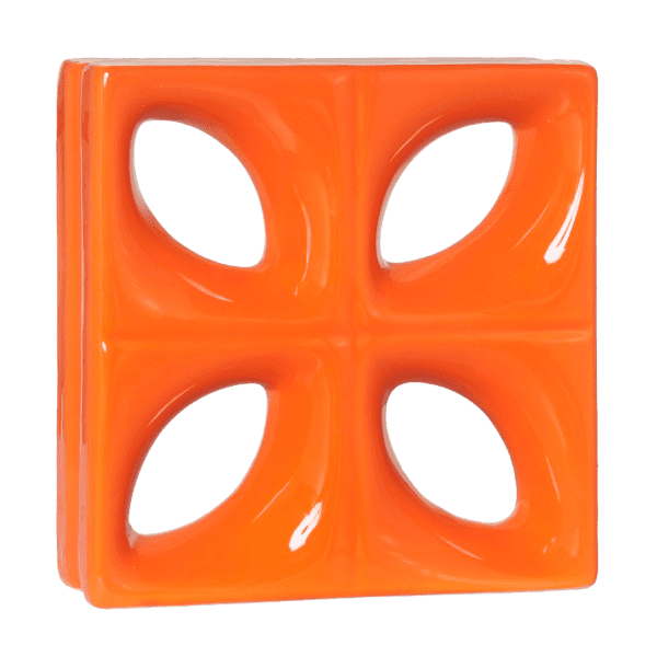 Elemento vazado esmaltado Folha Laranja