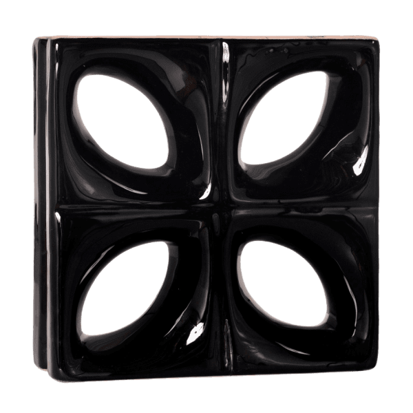 Elemento vazado esmaltado Folha Preto