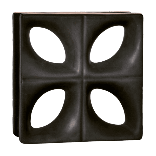 Elemento vazado esmaltado Folha Preto Fosco