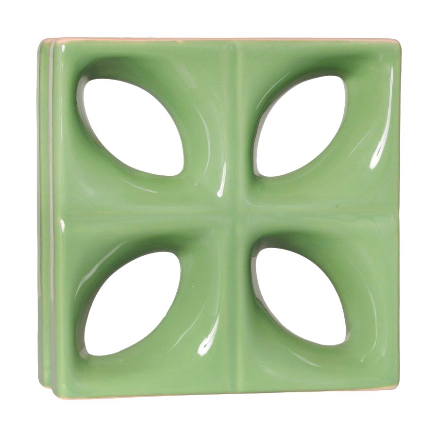 Elemento vazado esmaltado Folha Verde Fortuna