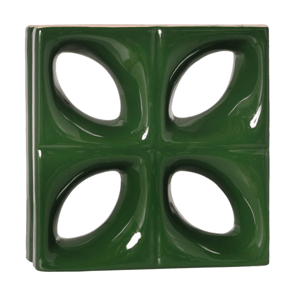 Elemento vazado esmaltado Folha Verde Hortelã