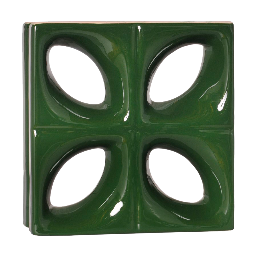 Elemento vazado esmaltado Folha Verde Hortelã