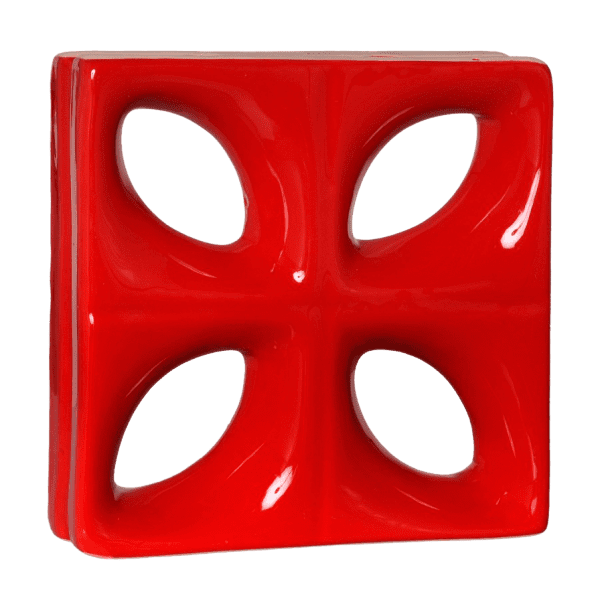 Elemento vazado esmaltado Folha Vermelho